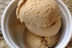 Homemade Coffee Caramel Swirl Ice Cream